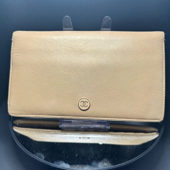 Chanel Calf Leather Long Flap Wallet - EUC - Picture 1 of 13